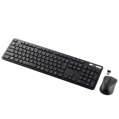 Conjunto Teclado e Mouse Sem Fio ELECOM Fino Membrana Antibacteriano com Teclado Numérico Preto TK-FDM110MKBK
