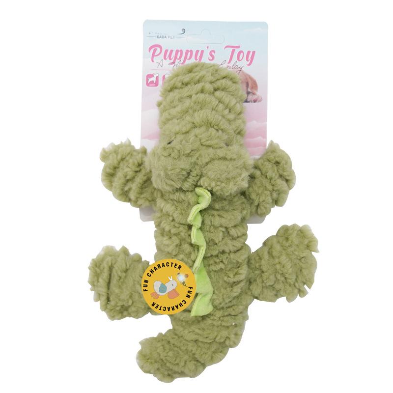 

Pet Plush Toys Squeaky Sound Traning Animal Crocodile Teeth Grinding Chewing Bite Resistant Cute Cartoon Dog Toys Pet Supplies