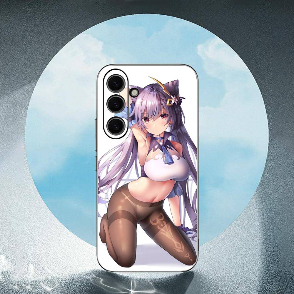 

Genshin Impact Keqing For Samsung Galaxy S23 S24 S25 Ultra S22 Plus S21 Black Soft Case Waterproof Soft Case SamsungS22 5G