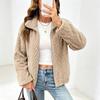 Women's Fuzzy Zip-Up Cardigan Jacket for Fall and Winter