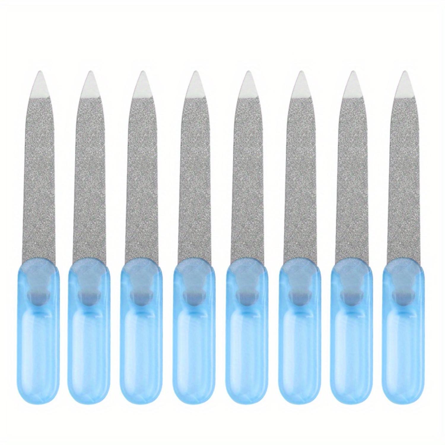 

8 шт. двусторонних пилочек для ногтей из нержавеющей стали для профессионального маникюра дома и в салоне синий