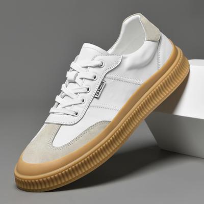 Mode Herren Casual Leder Rutschfest Vulkanisierte Schuhe Outdoor Rutschfest Flach Designer Sneaker Marke Echtes Leder Flaches Schuhwerk 2025Neu