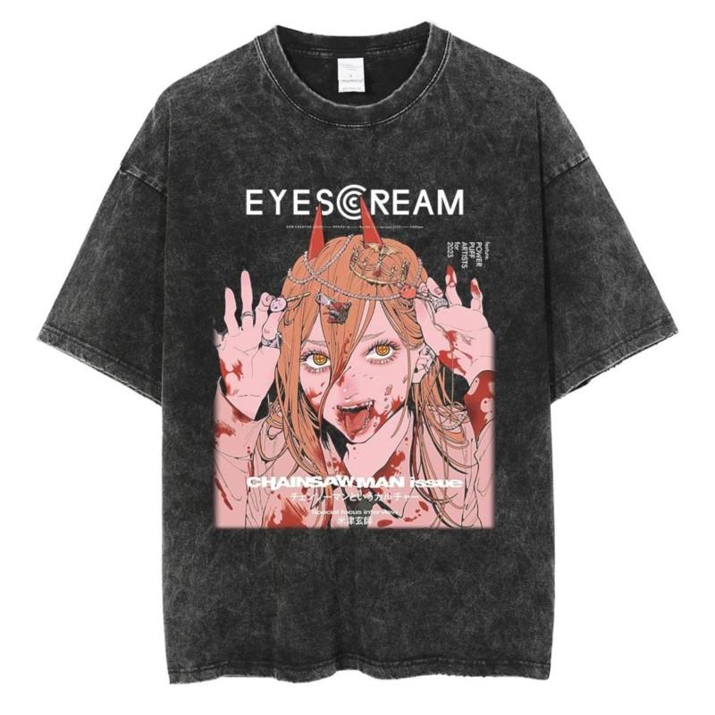 HUANHUSHENG Cotton T-shirt Man with a Chainsaw S