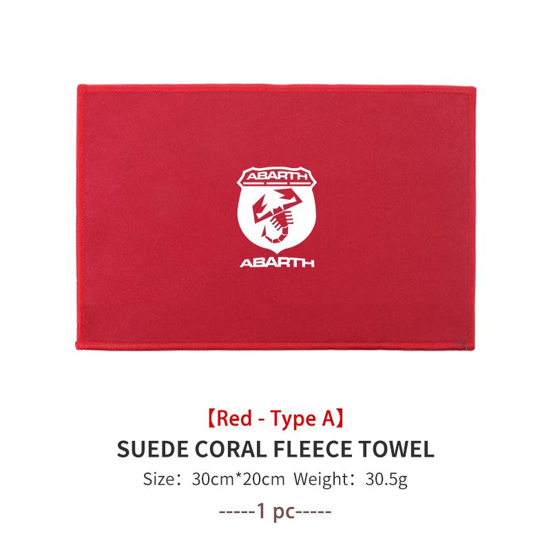 For Abarth Microfiber Towel Car Drying Towel Auto Plush Wash Towel Car Cleaning FR FIAT 500 Doblo Tipo Panda Ducato Punto Stilo