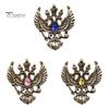 Solid Metal Brooch Eagle Pin, Double-Headed Design Lapel Alloy Anti-Oxidation Strong Buckle Badge for Coats Shirts Bags Accessories Vintage Style