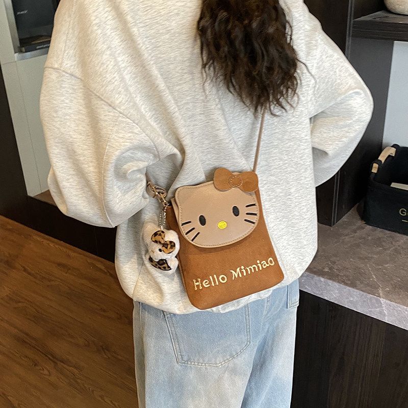 Hellokitty messenger bag women's bag  new niche design cute student party mobile phone bag mini bag