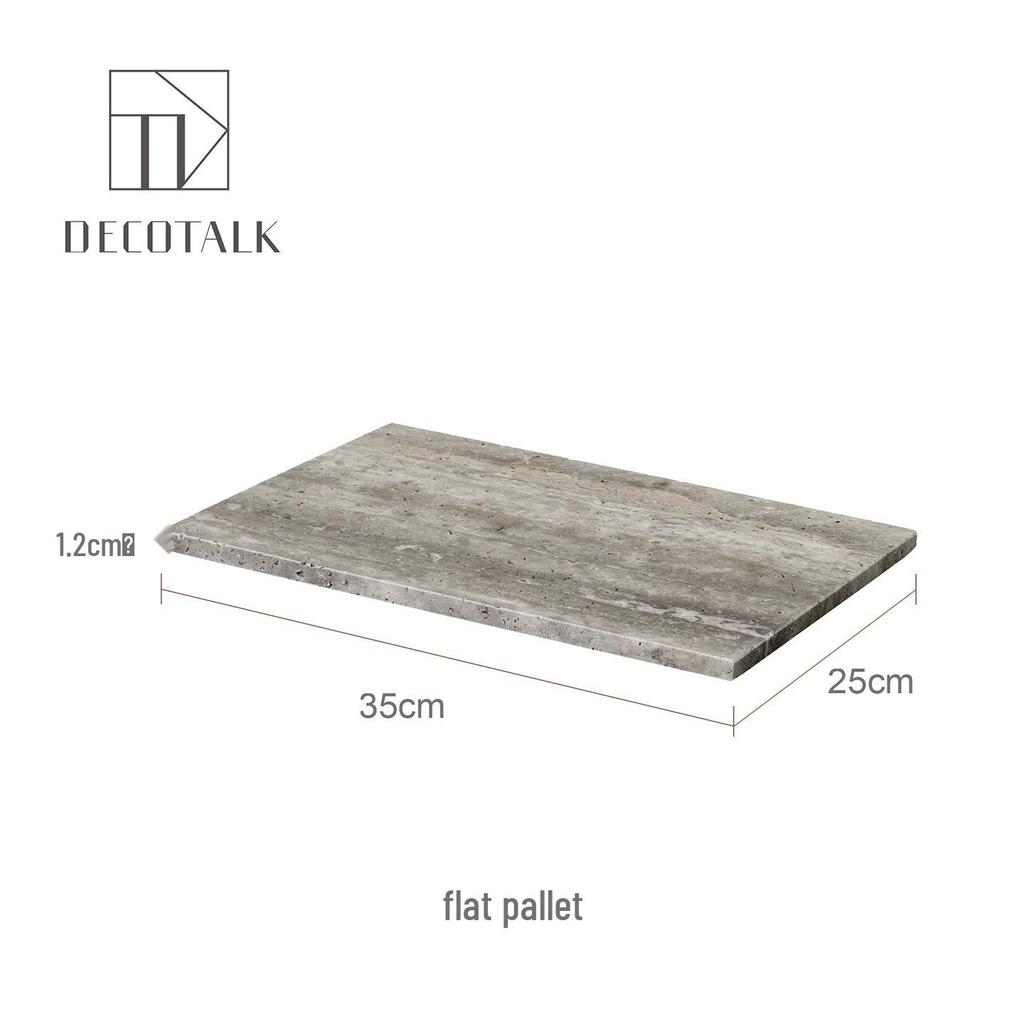 Set da Bagno Travertino Grigio Argento Wabi-Sabi: Vassoio e Decorazione per Lavabo.