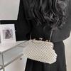 Luxury Pearl Bride Party Evening Clutch Bag Women Wedding Purses And Handbags Shell Small Shoulder Chain Bag White Sac A Main