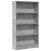 VidaXL Bookcase Concrete Grey 80x24x143 Cm Engineered Wood, Bookshelf, Book Holder, Book Support, Cabinet of 857847