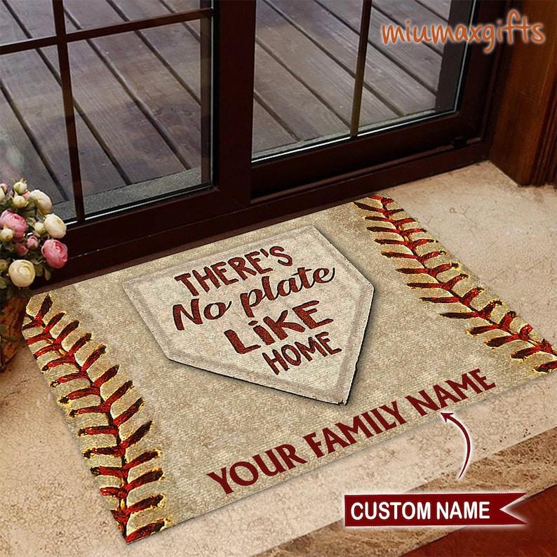 

Personalized Baseball Name Doormat - Custom Player Gift, Non-Slip Entryway Rug, Sports Fan Home Decor 60*90cm