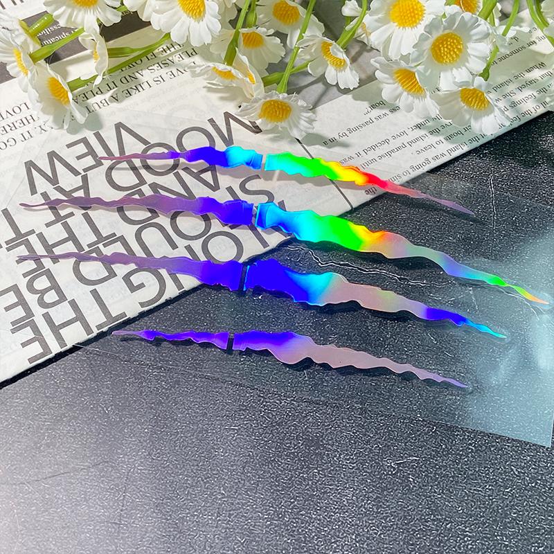 

1 шт. Царапины от когтей монстра Розовый лазер Наклейка на мотоциклетный шлем Сделай сам Мотоциклетный бак Обтекатель Скутер Водонепроницаемые виниловые наклейки 16x7cm