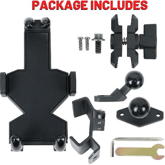 StarknightMT UTV Phone Mount For Pro-Fit Cage 360° Adjustable Aluminum Alloy 8 Claws SXS Phone Mount Heavy Duty Cell Phone Holder For Defender