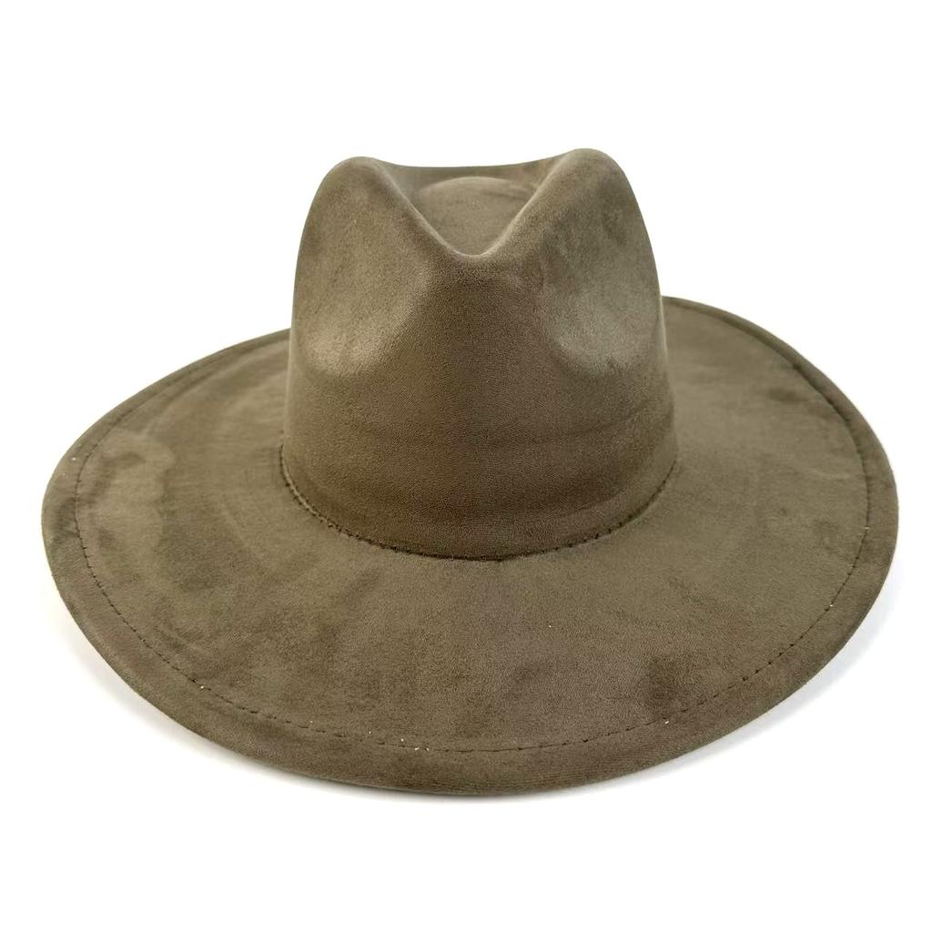 European And American Style New Big-Brimmed Suede Top Hat Fashionable Simple Top Hat Peach Heart Top Big-Brimmed Jazz Hat