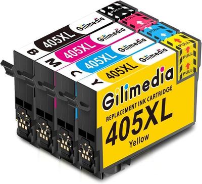 Inkoustové kazety - Gilimedia - 405XL - Kompatibilní s Epson - Balení 4 ks - 1100 stran na kazetu