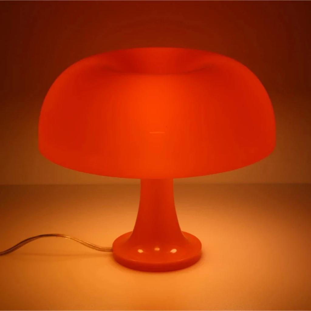 New Beautiful Cozy Orange Danish Mushroom Table Lamp: Perfect Ideal Bedside Lighting for Ornamental Light In Bedroom Interior De