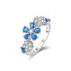 Ein Sommernachtstraum: Blauer und Lila Diamant Aquamarin Blumenring