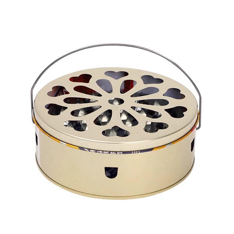Portable Fireproof Stainless Steel Mosquito Coil Box with Cover and Ash Tray