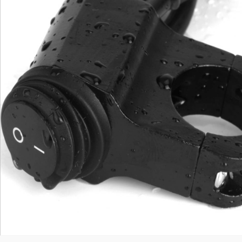 12-60V 10A Black Motorcycle Aluminum Alloy Handlebar Headlight ON/OFF Button Light Switch Motor Accessory Without Pilot Lamp