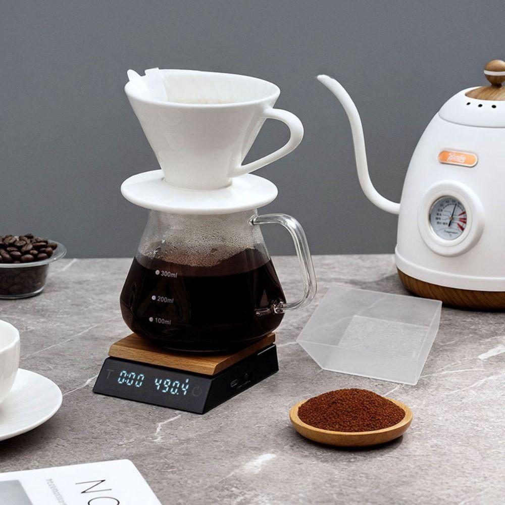 LED Mini Wooden Tea Scale Type-c Precision Tea Scale Electronic Tea Scale  Coffee Weighing