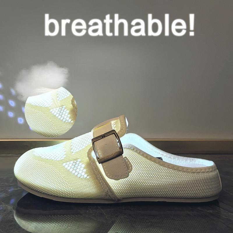 New Summer Small White Shoes Korean Style Female Student Lazy Person Pedals Half-support Casual Shoes Street Shot