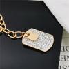 Rose Gold-Plated Titanium Steel Square Pendant Necklace for Women