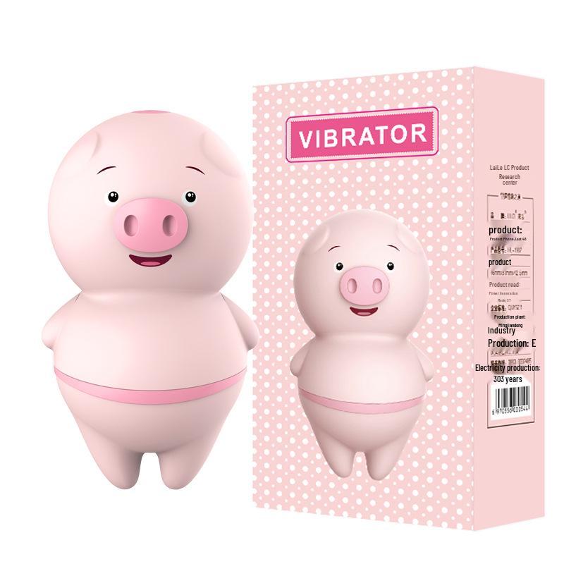 Leshe Cute Pig Wireless Rechargeable Vibrating Egg: Variable Licking & Sucking Massage for Female Pleasure.