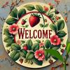Vintage Strawberry Metal Sign, Farmhouse Wall Decor For Home Kitchen Garden
