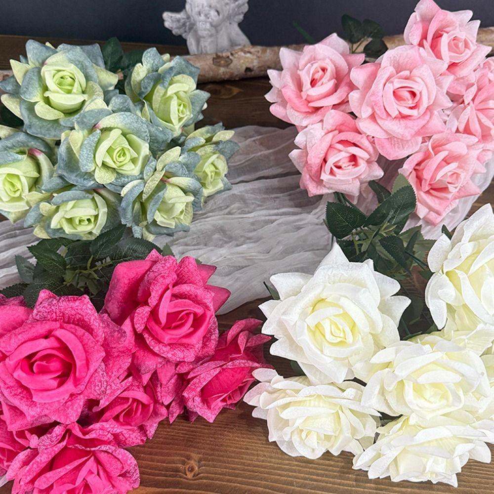Multicolor Artificial Rose Flower DIY Accessories Faux Flower  Party Supplies