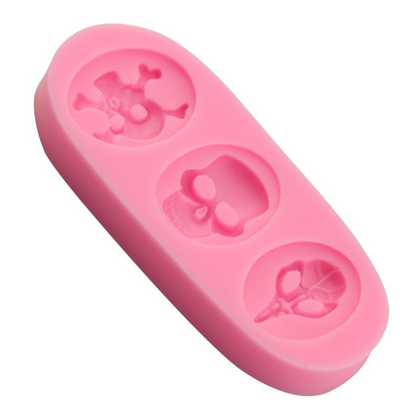 DIY Halloween Candy Pirate Skull Candy Fondant Silicone Mold Sugarcraft Mold Baking Molding Cake Dec