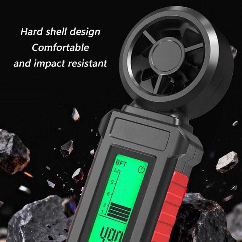 Professional Digital Wind Gauge Speed Tester Meter Anemometer With 3 Color Backlight For Accurate Wind Measurement