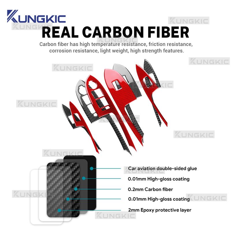 Real Soft Carbon Fiber Sticker For Alfa Romeo Giulietta 940 2010 2011 2012 2013 2014 2015 2016-2021 Car Window Lift Switch Panel