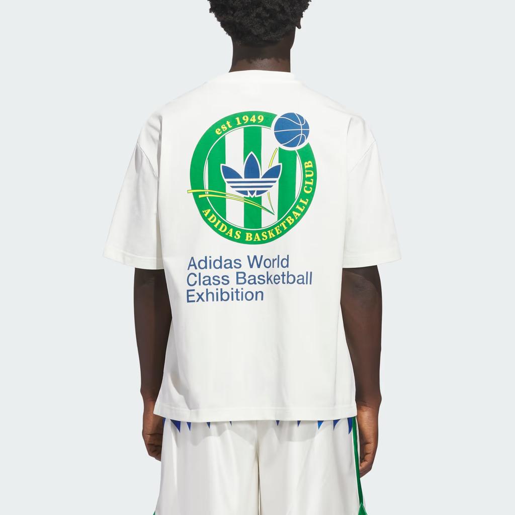 adidas Originals Basketball Crest Loose Fit Round Neck Sports Short Sleeve T-Shirt Unisex Tops KD3615