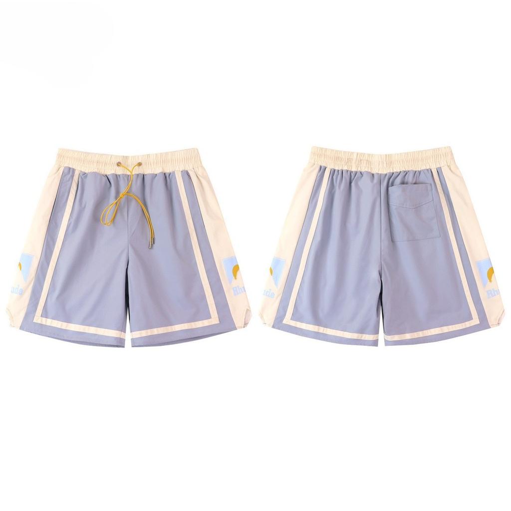 LUXEONCasual Breathable Short Pants Printed Sunset Letter Patchwork Color Summer Loose Straight Leg Shorts