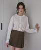 Bember Corduroy Pleated Skirt Pants_Brown
