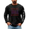 Camiseta de Manga Larga para Hombre - Camiseta Deportiva Pulóver de Cuello Redondo Bordada 250 Aniversario