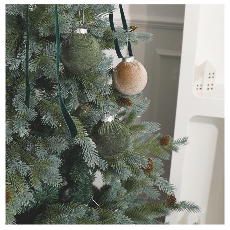 8cm Stoffbezogene Weihnachtskugeln Baumschmuck für Feiertagsdeko Heimparty Geschenk Dekorationen