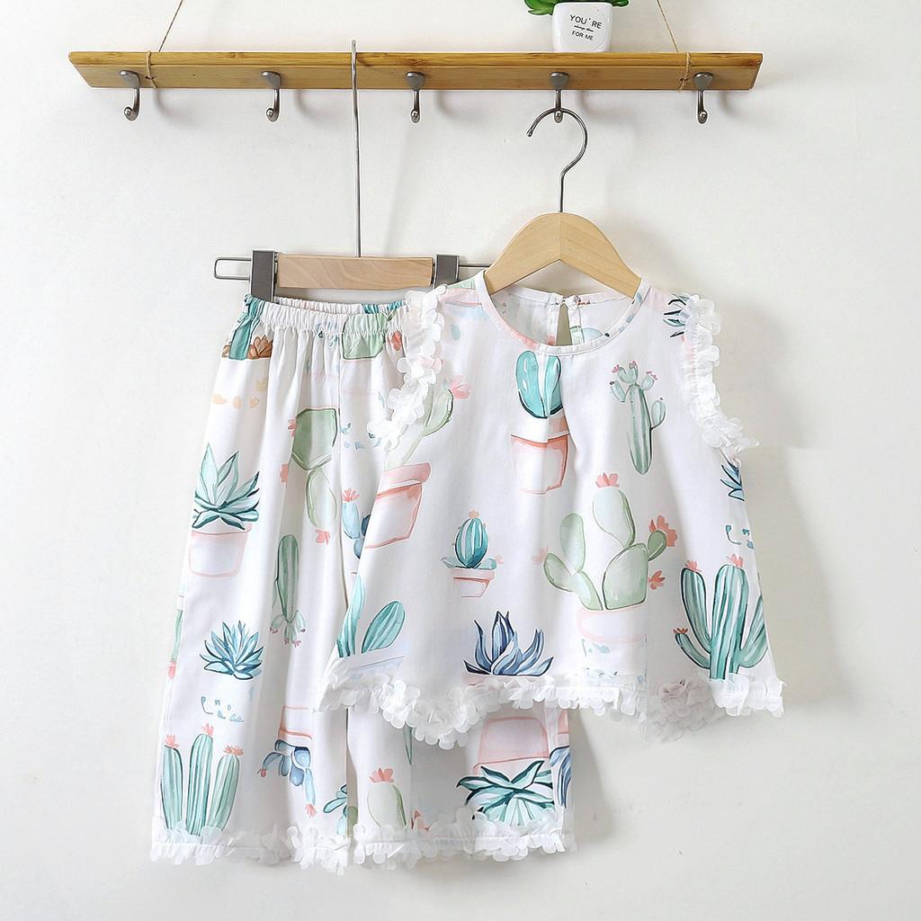 Summer Girl Lingerie Set With Lace Trim Cotton Silk For Toddler Girls