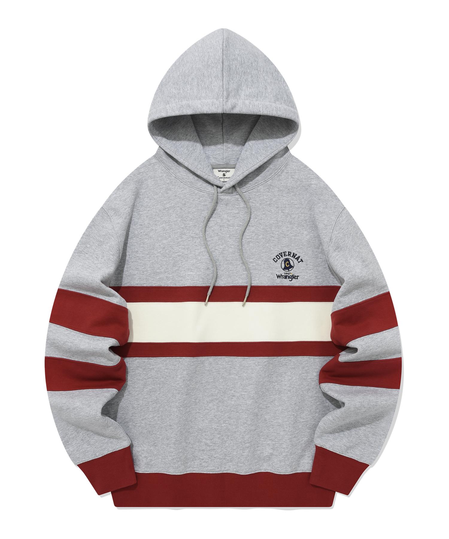 Covernat [Covernat X Wrangler] Collaboration Artwork Cutout Color Block Hoodie Red S