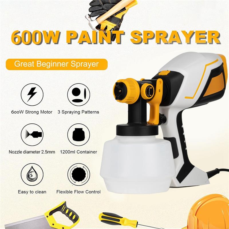 ABBP-For Home Renovation Spray Gun, White Latex Handheld High Atomization Spray Gun Sprayer 3 Spraying Patterns For Cleaning