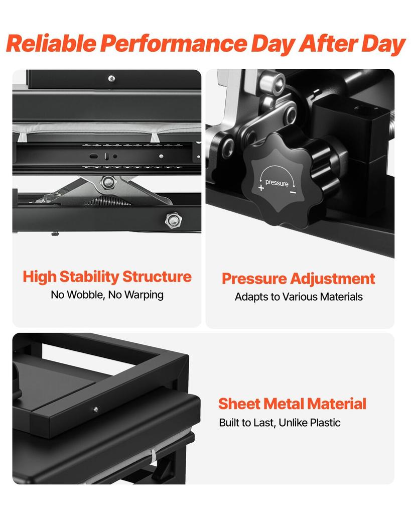 Hybrid Heat Press, 380 X 380 Mm, 5-in-1 Multifunction, Heat Up Fast and Even, All-New Patented Design, Easy To Control, Sublimation Press Machine for