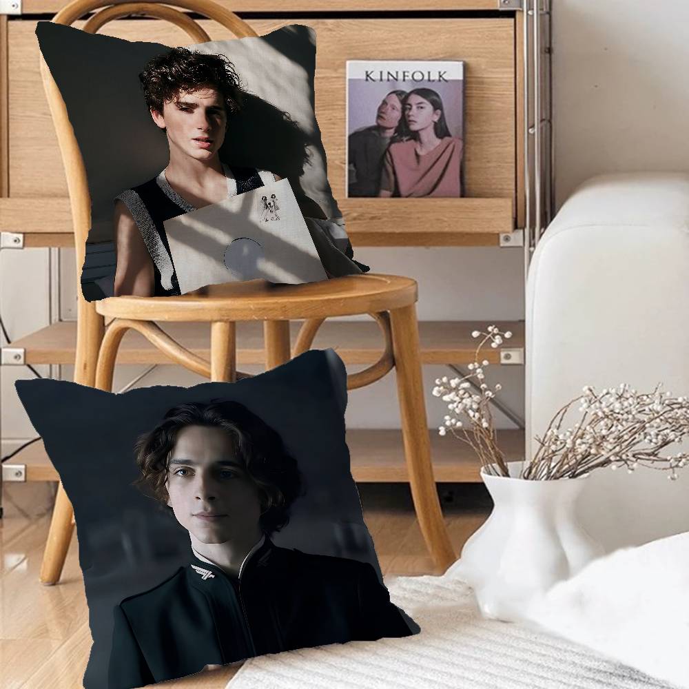 T-Timothee Anime ChalametS Cushion Cover Pillowcase Upholstery Sofa Throw Pillow Home Decor Pillowcas