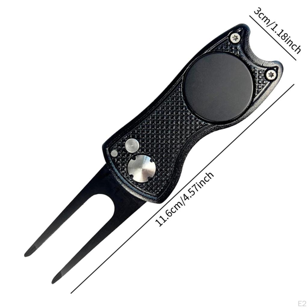 Golf Divot Repair Tool Green Stainless Steel Sturdy Lightweight Putting Alignment Compact with