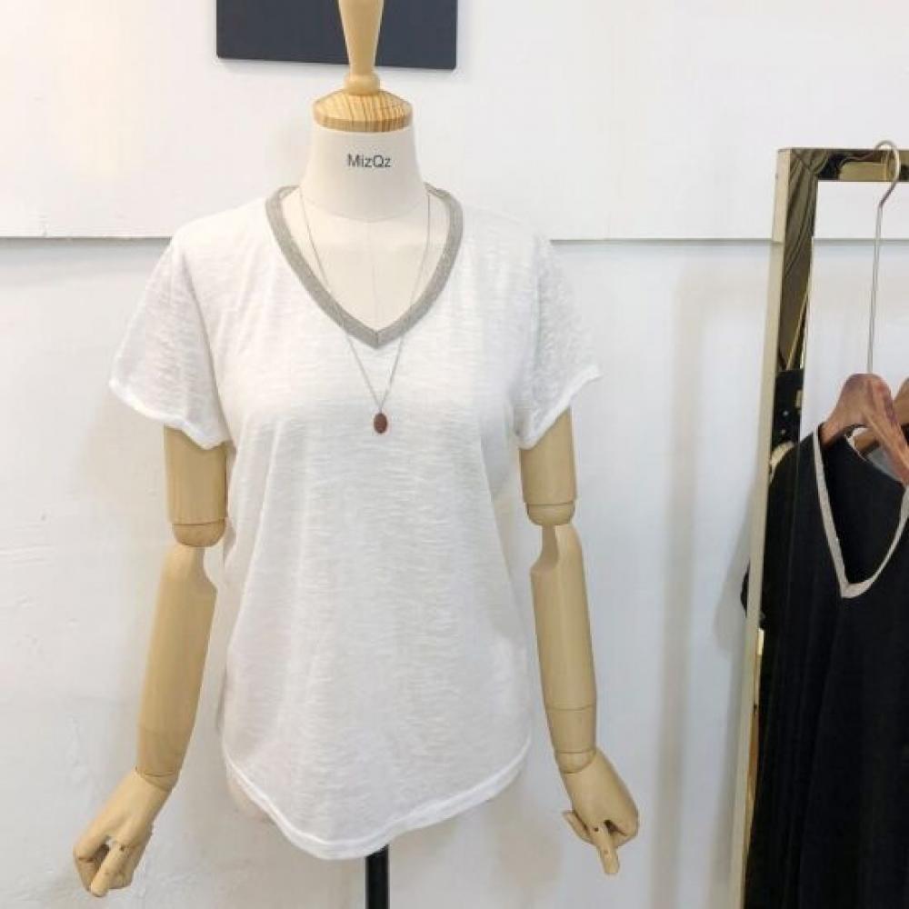 Mizqz V Neck ShorT sleeVe T shirT 3color