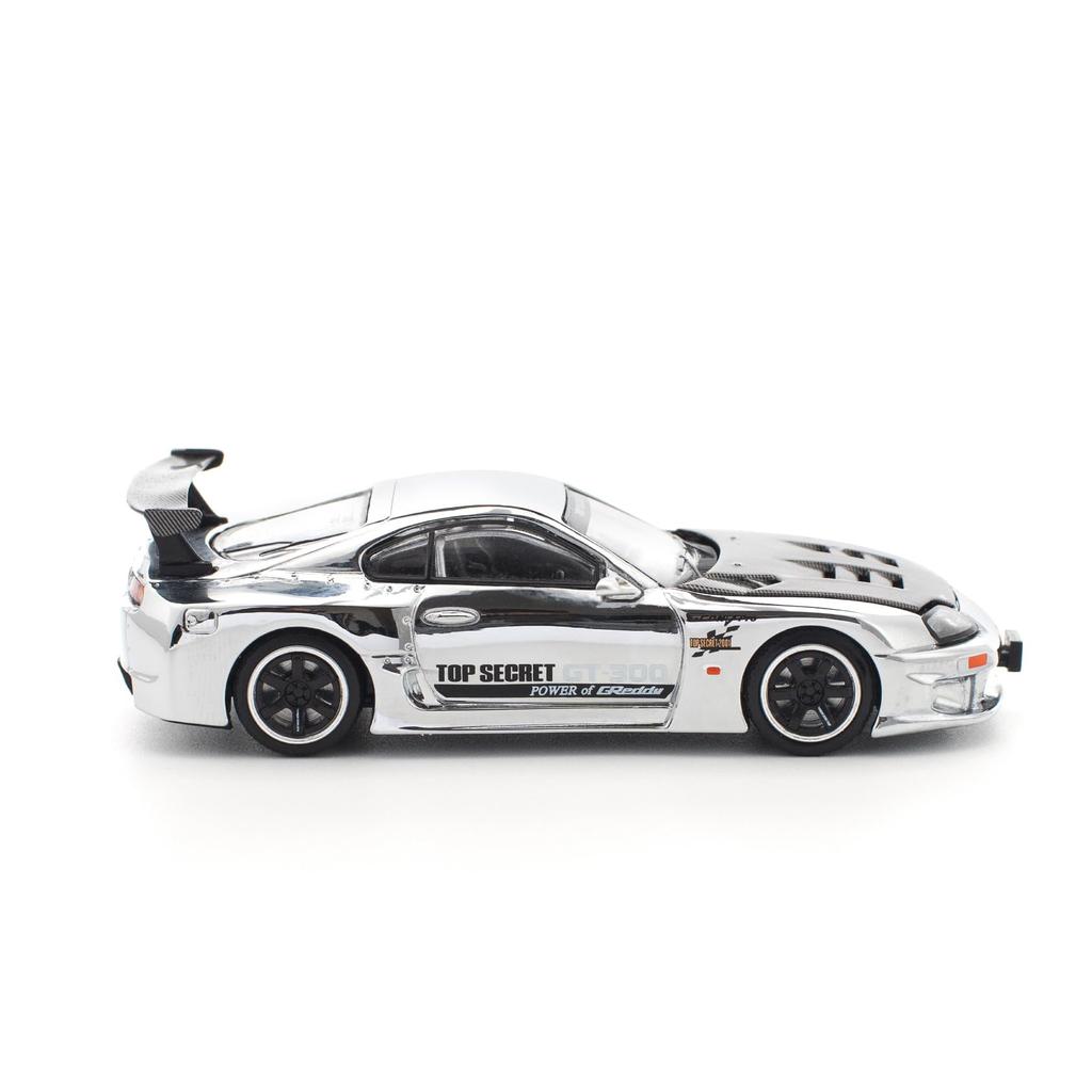 Genesis Company POP RACE Scale Top Secret GT300 Supra Silver Chrome Finished Model PR640325 1/64