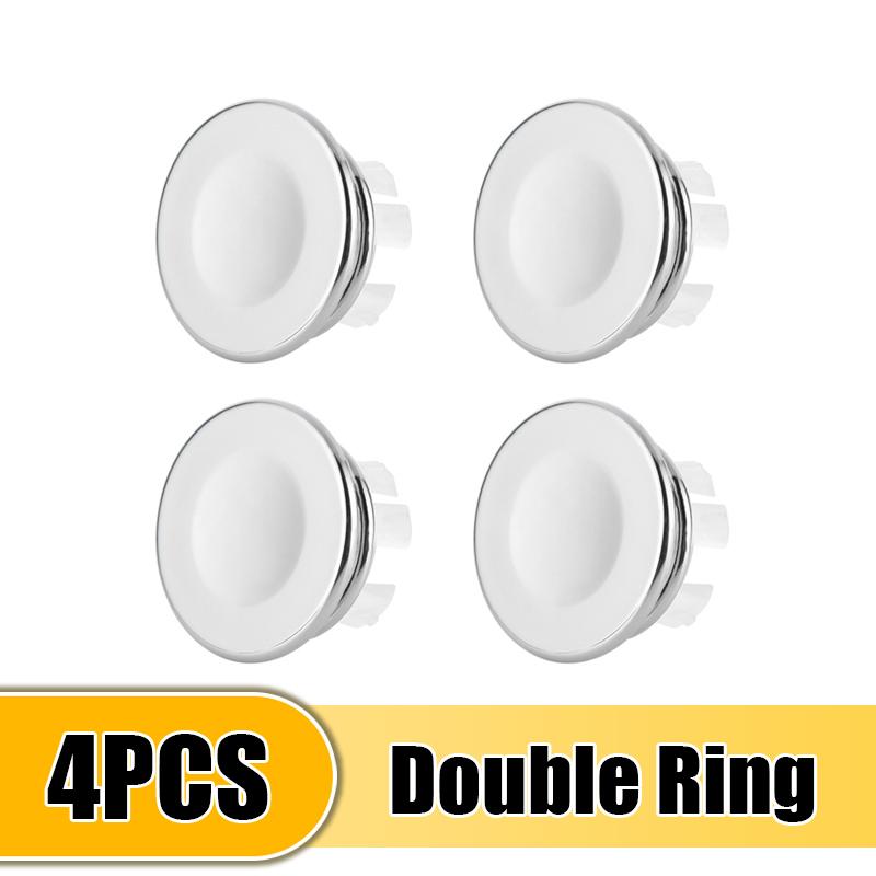 1/4Pcs Sink Hole Overflow Cover Basin Trim Bath Sink Holes Drain Cap Replacement Bathroom Wash Basin Hollow Overflow Rings Plug