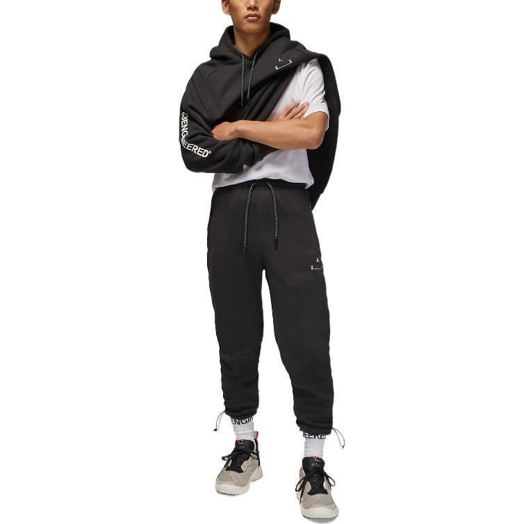 Jordan FW22 Letter Print Drawstring Wool Joggers Men Bottoms Black DQ8089-010