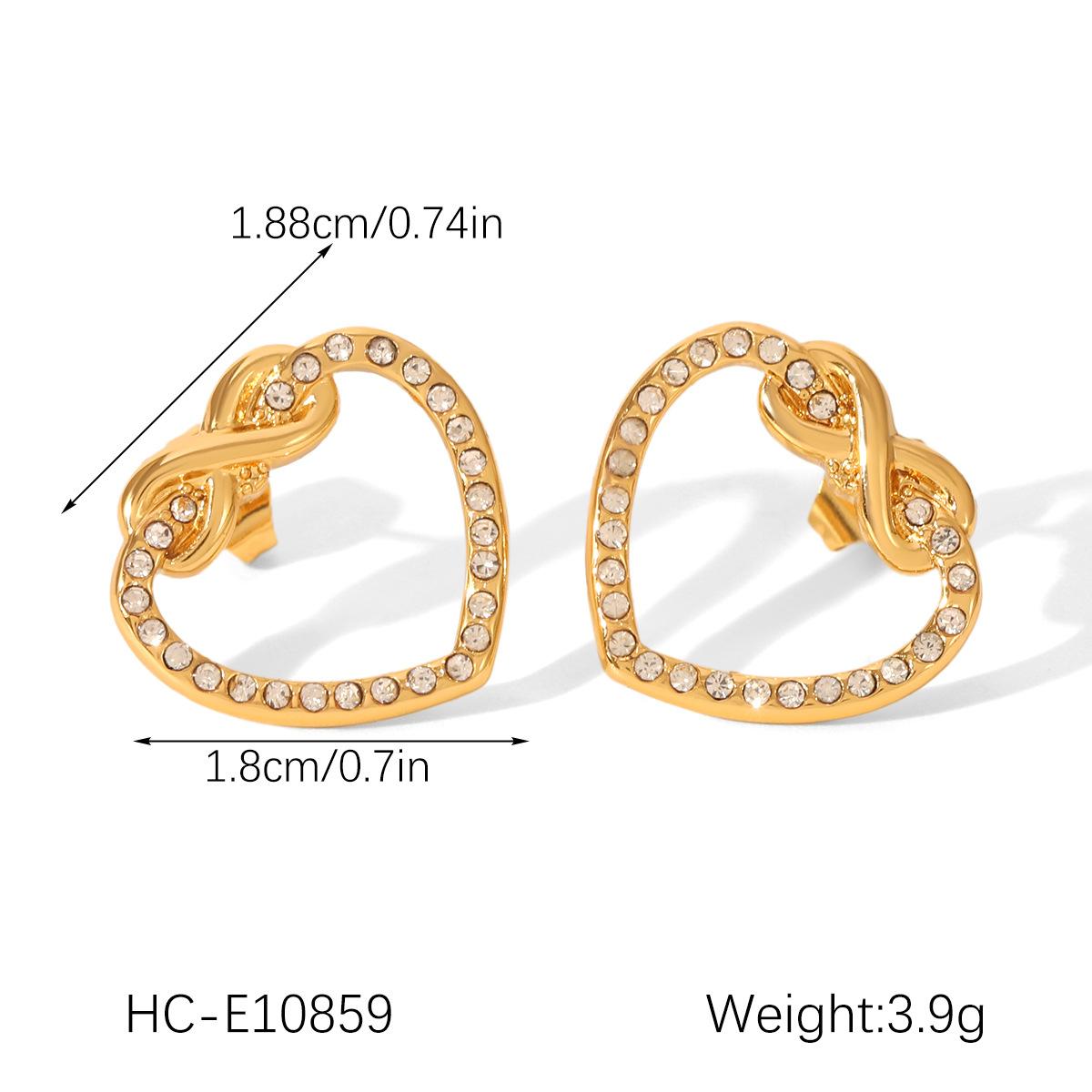 18K Gold Geometric Stainless Steel Heart Earrings for Women, Niche Design Titanium Steel Ear Jewelry, Versatile Dangle Earrings