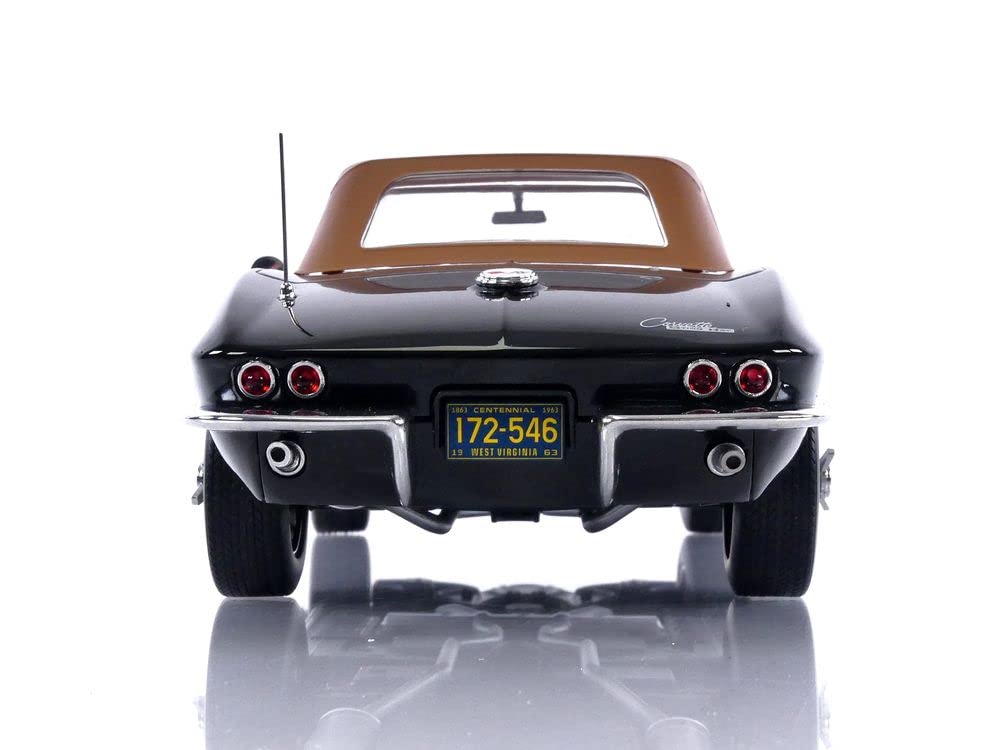 Norev scale Chevrolet Corvette Stingray C2 Cabriolet 1963 Black Finished Model 1/18