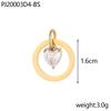CARLIDANA Dainty Stainless Steel Crystal Charms for Jewelry Making Women Necklace Round 12 Zircon Birthstone Heart Pendants