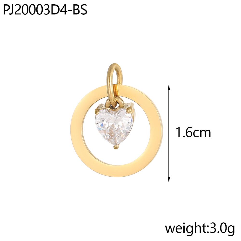 CARLIDANA Dainty Stainless Steel Crystal Charms for Jewelry Making Women Necklace Round 12 Zircon Birthstone Heart Pendants